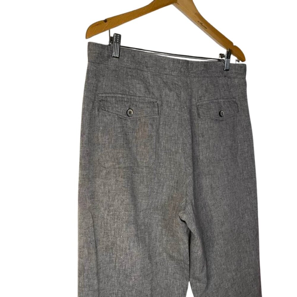 Tasso Elba Island Grey Linen Blend Pants Men's 33x30 Coastal Quiet Luxury - Picture 4 of 10